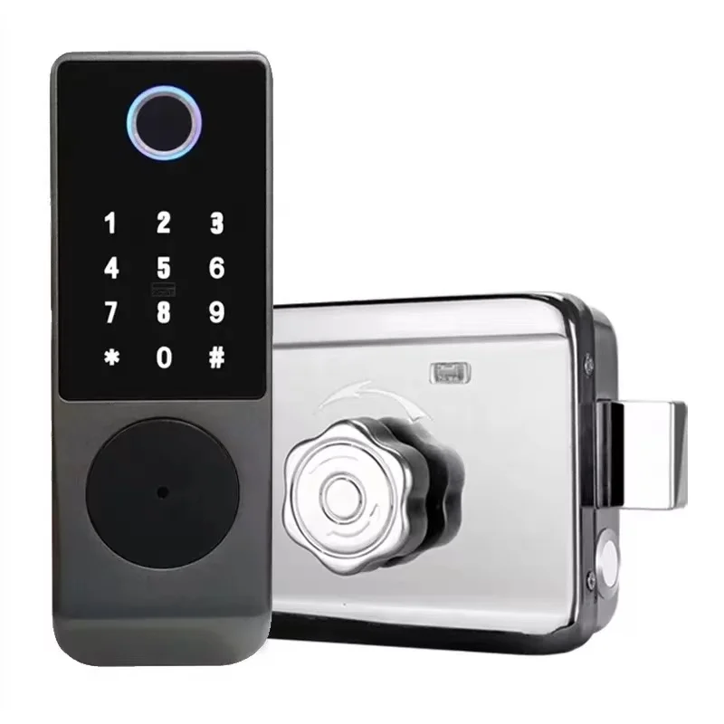 Waterproof  Keyless  Door Lock Tuya APP TTlock Door Lock Fingerprint Electric Intelligent Smart Door Lock
