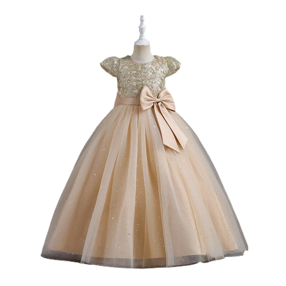 Luxury Flower Girls Kids White Long Ball Gown Dresses 10- 14 Yrs Fancy Children Party Frock White Red for 12 Year Old Girl
