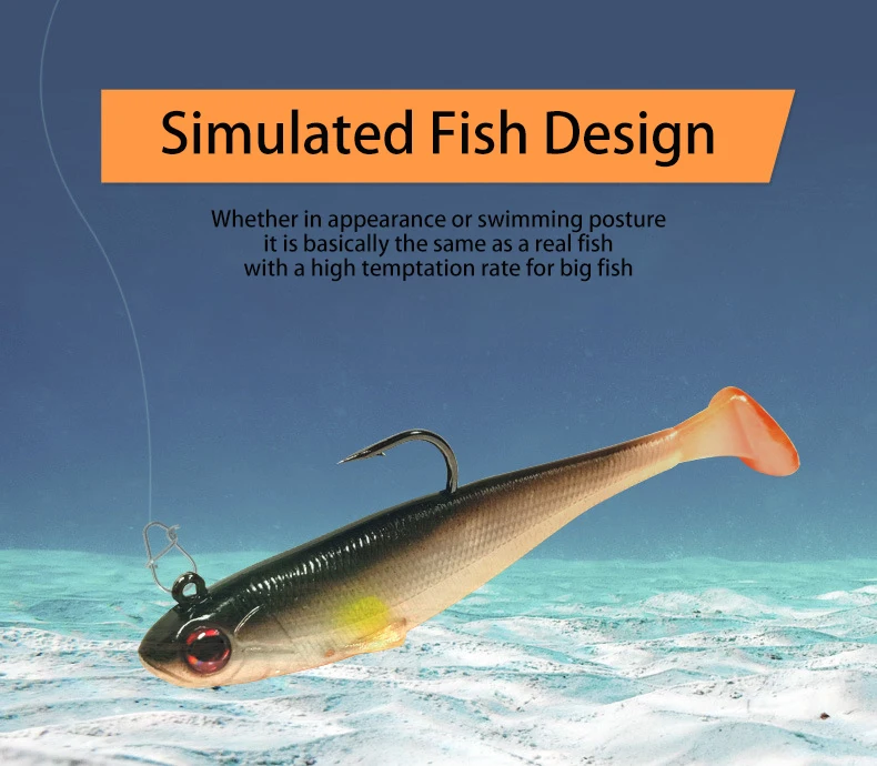 T-tail Floating Waterway Sub Soft Fluorescent Lure Freshwater T-tail Soft Worm Lure Sea Bass Mandarin Culter Alburnus Fish