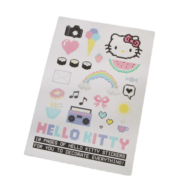 A6 size hello kitty paper cheap sticker book shaped stickers custom sticker sheets for kids girl for gift creation