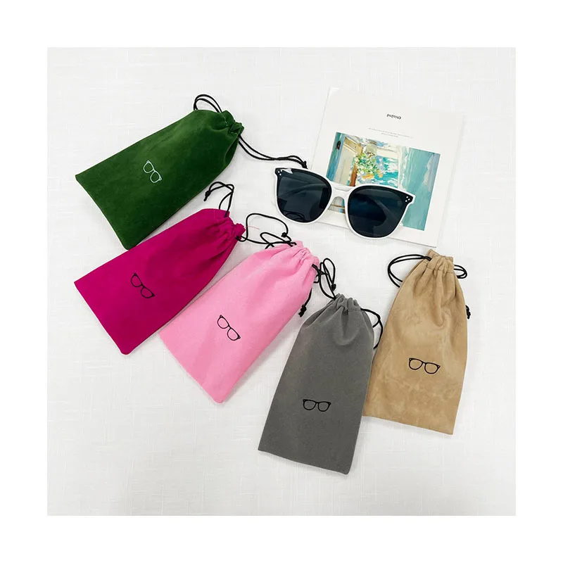 Хороший вид оптовая продажа фабричная розетка бархатная портативная многоразовая сумка для очков солнцезащитных