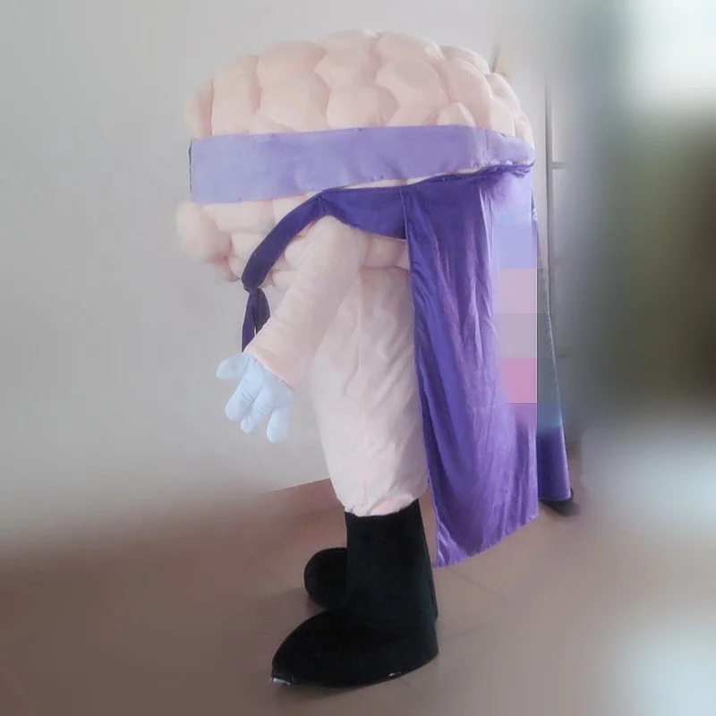 100% реальные фотографии костюма талисмана мозга с накидкой для взрослых для ношения Пользовательский логотип принять