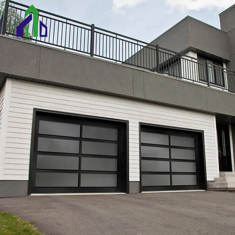 Clear Plastic Glass Garage Door Full View Automatic Garage Door Double Insulated Impact Rated Glass Garage Door 16x9