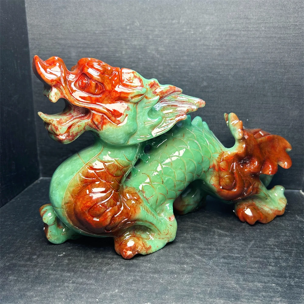 Customization carving wholesale Crystal Crafts new product Stone Xiuyu dragon sculpture For feng shui for Gift