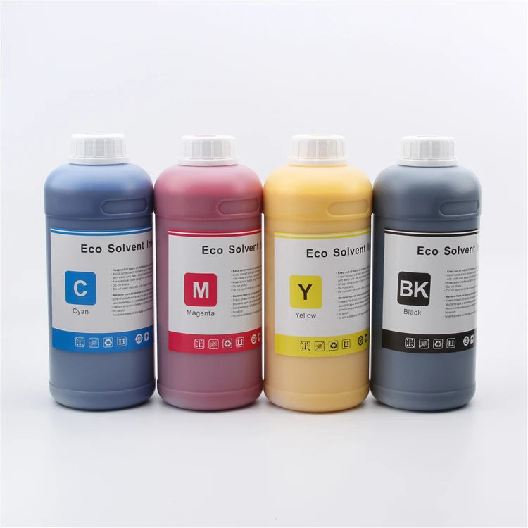 Cmyk color set eco solvent ink for gongzheng G3202SG G3204SG PLUS thunderjet A1802S with epson xp600 dx5