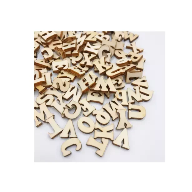 Laser Cut Set of 26 A to Z Wood Craft Plywood Wooden Alphabet Letters Custom Font Laser Cut Wood Letters