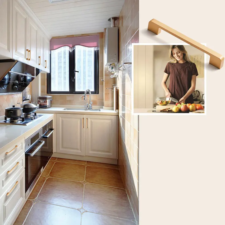 Factory Direct Selling Cabinet Handles Modern Furniture Kitchen  Luxury Brass Drawer Knob Pull china wholesale golden furniture