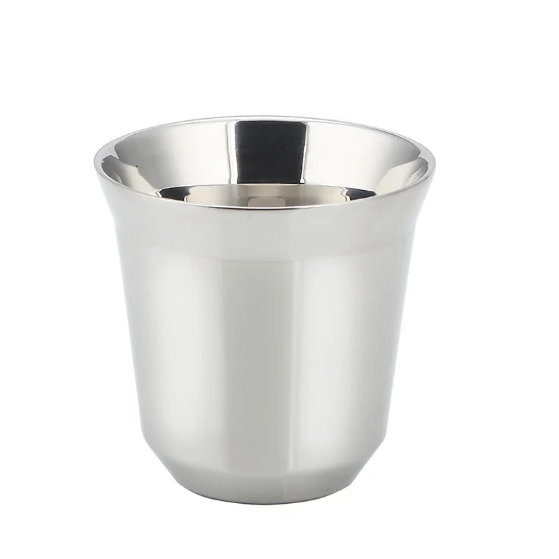 80ml Stainless Steel Espresso Cups Black More Color with Custom Logo Arabic Coffee Mug Double-Layer Heat Insulation