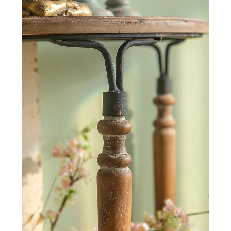 French Countryside Artistic Industrial Rustic Iron Retro Home Office Console Contemporary Wood Display Tables