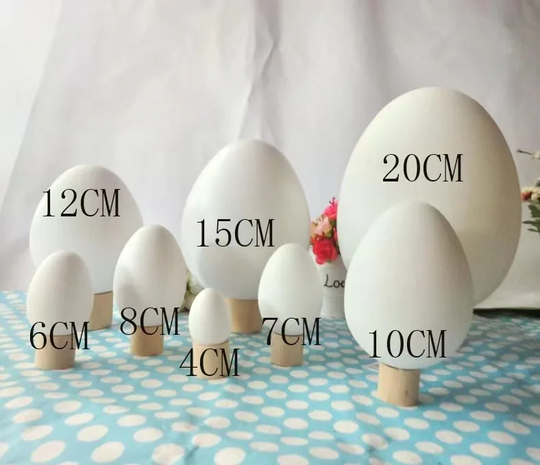6/8/10/12/15/20cm White plastic easter eggs DIY plain easter eggs for kids