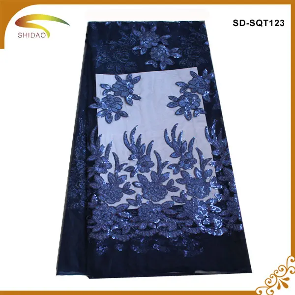 shidao french flower sequins wedding dress lace fabric for curtains