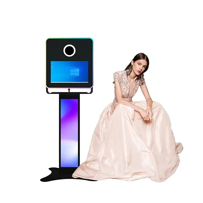 Touch Screen 15.6 Inch Lcd Monitor Camera And Printer Led Ring Light Photo Booth Selfie photo booth