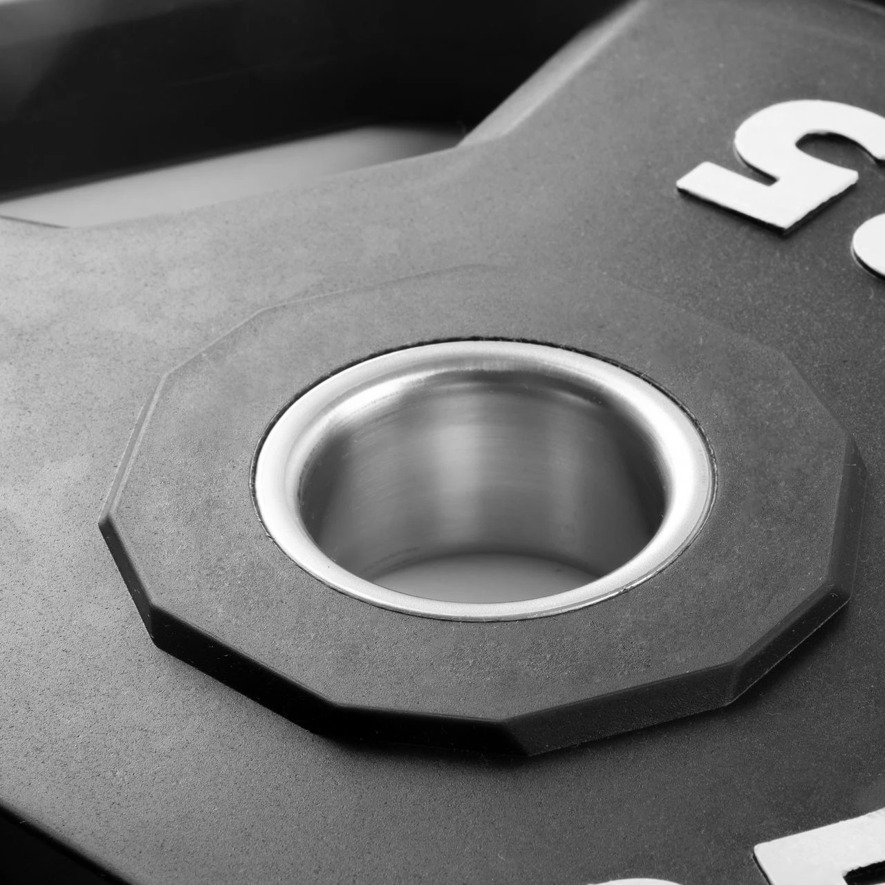 New Design Black Diamond Shape Customized Logo KG LB Weightlifting Three Handles Stainless Steel Hub Weight Plates