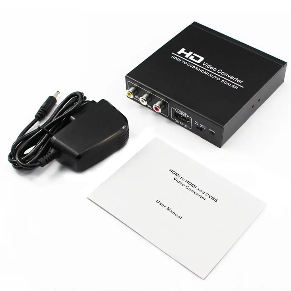 4K HDMI to HDMI and AV Converter HDMI to CVBS RCA Composite Video Adapter Coaxial 3.5mm Audio