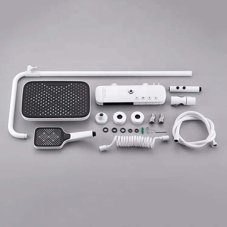 China Factory Rainfall Smart Thermostatic Shower System Bathroom LED Digital Wall Mount Shower Mixer Set