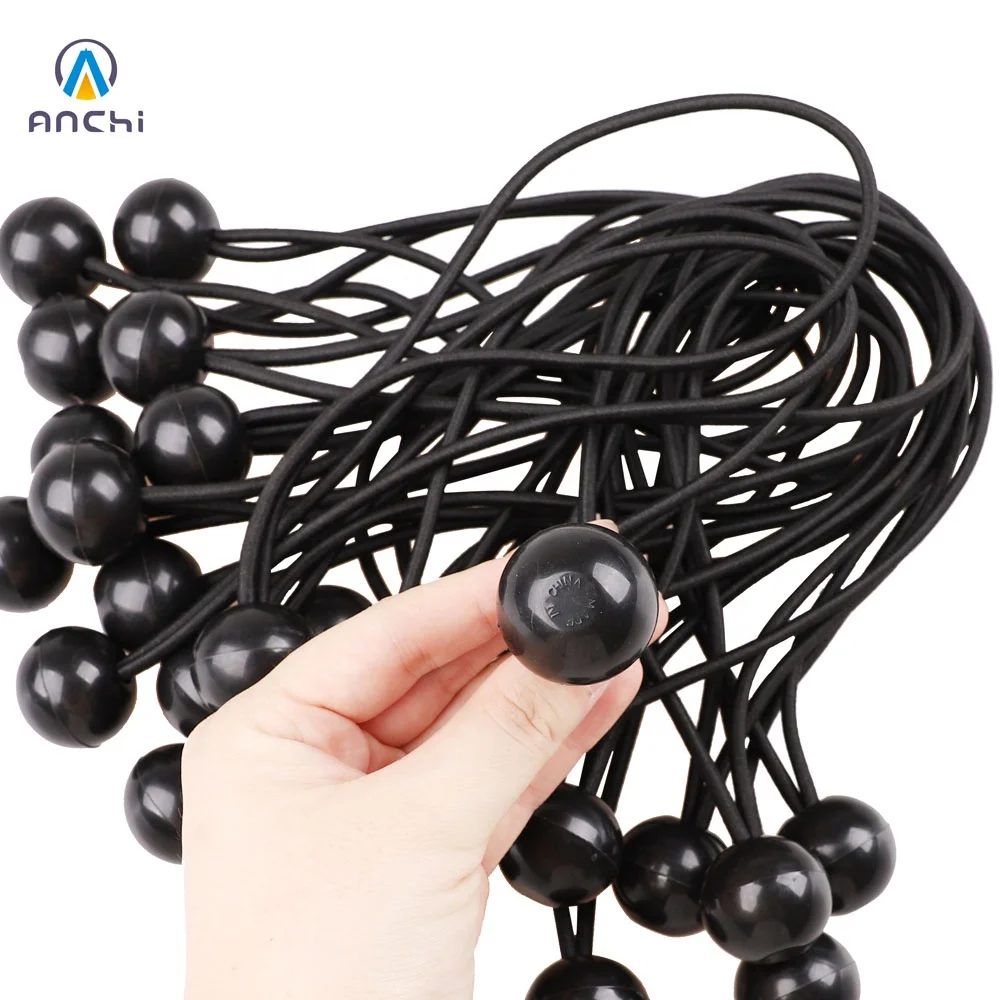 1pc 4mm black latex heavy duty ball bungee 22cm