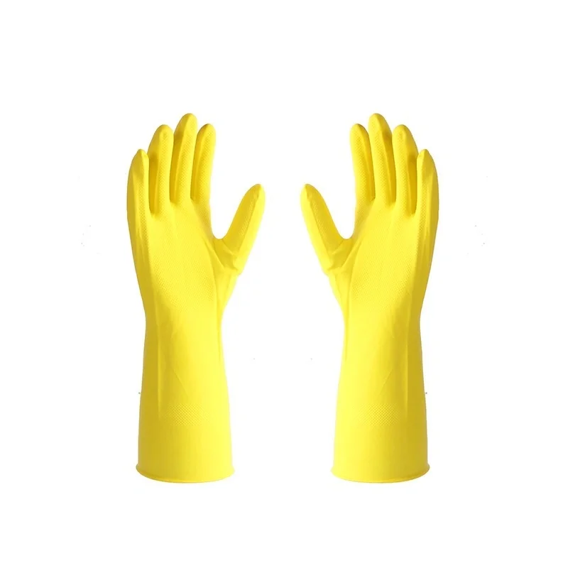 OEM Logo 32cm Yellow with Anti-Slip Textured Design Acid Alkali Oil Resistant Work Gloves