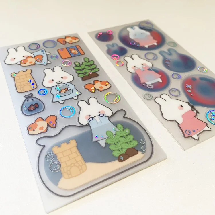 Custom Transparent Foil Sticker Sheets Custom Print Deco Sticker Sheets