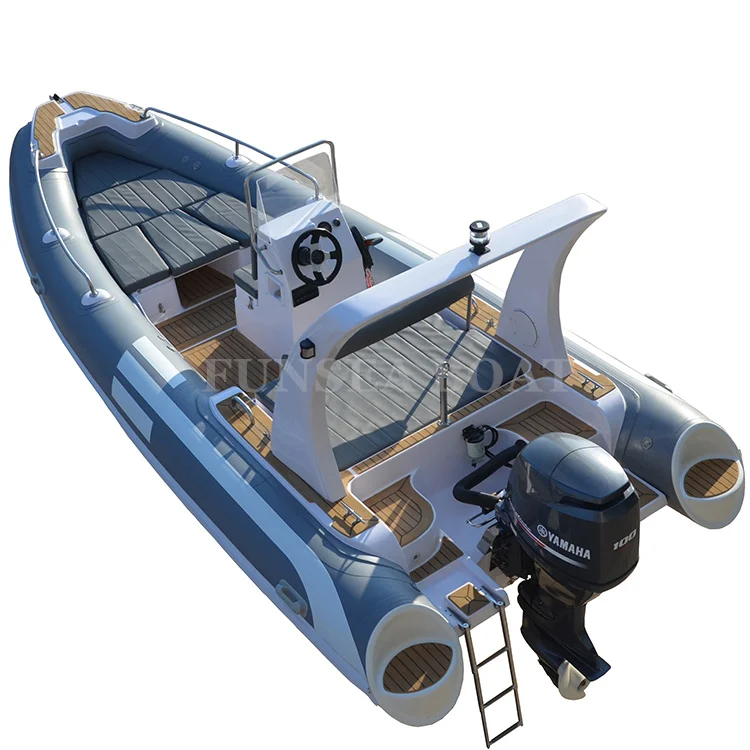 19ft 5.8 meter 6 person China PVC semi rigid rib inflatable pontoon steering racing dinghy power speed fishing boat