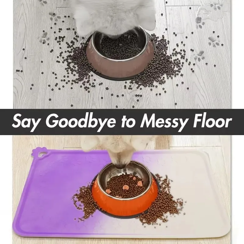 Customize Non-slip Pet Food Mat Latest Color Gradient Pet Food Placemat to Avoid Leakage for Dogs and Cats