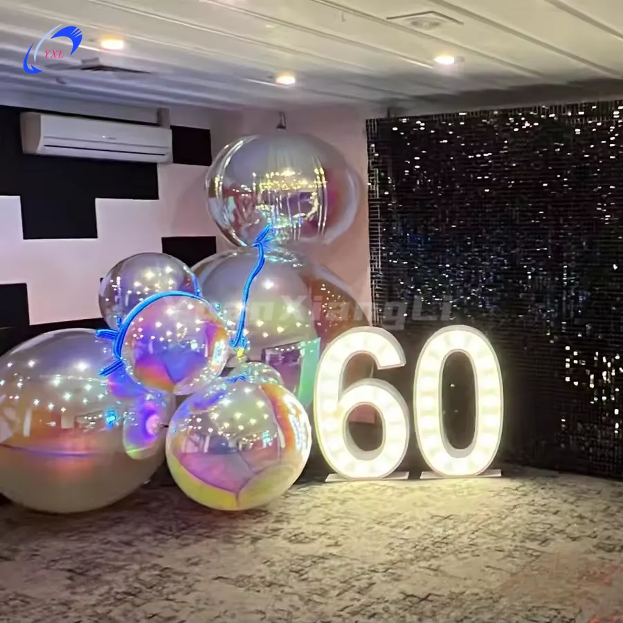 Giant inflatable balloon colorful mirror ball wholesale disco shinny laser inflatable mirror outdoor balloons for decoration