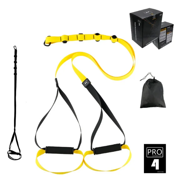 Detachable suspension trainer system straps kit for fitness training workout stretching exercise bands