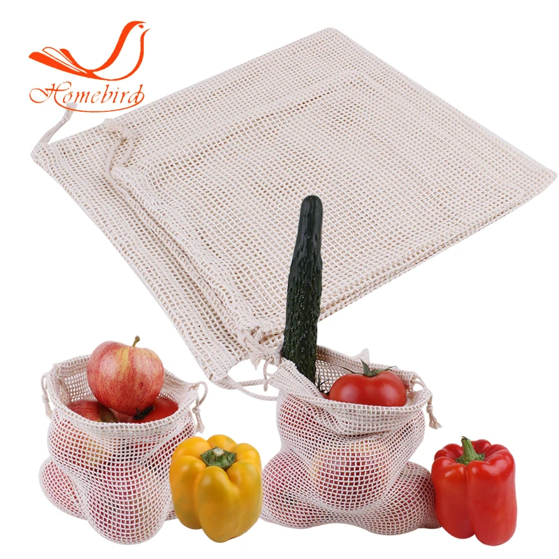 Hw0024 BSCI factory reusable eco friendly organic cotton drawstring mesh bag
