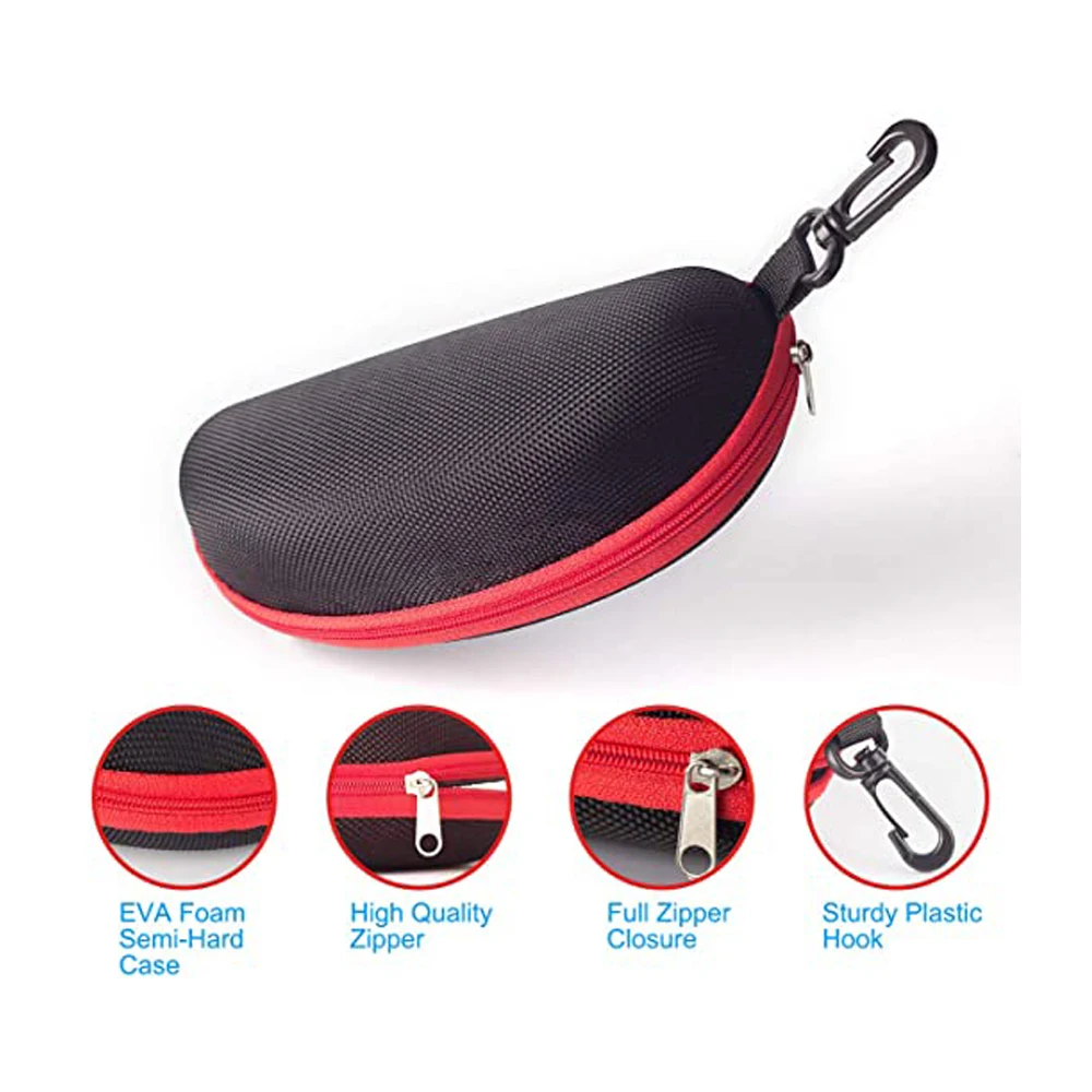 2021 Waterproof Sunglasses and Eyeglasses Case Zippered Glasses Holder Durable Hard EVA Glasses Storage Velvet Customized