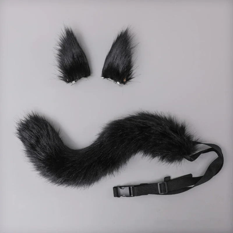 Wolf Fox Ears Tail Adjustable Belt Furry Animal Headband Cosplay Props
