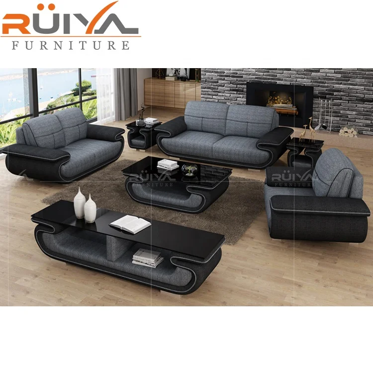 Guangzhou CIFF Fair modern wood sofa sets designs house furniture 1+2+3