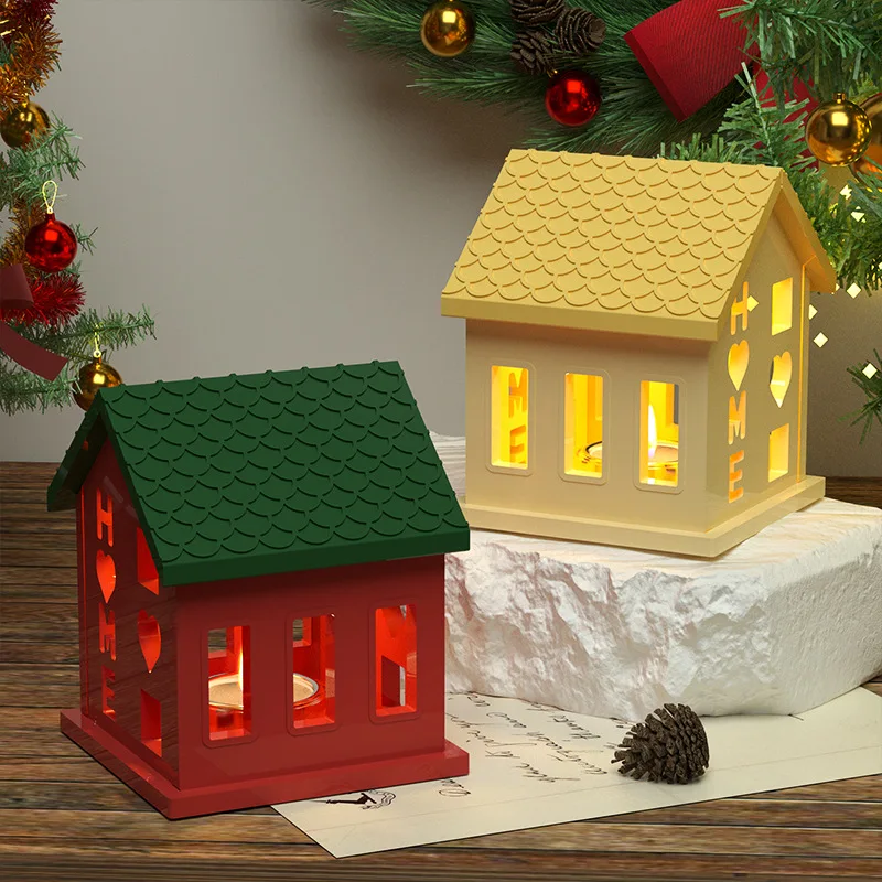 HY 4Pcs Art House Shape Resin Silicone Molds for DIY Christmas Epoxy Resin Casting Craft Desktop Ornaments Table