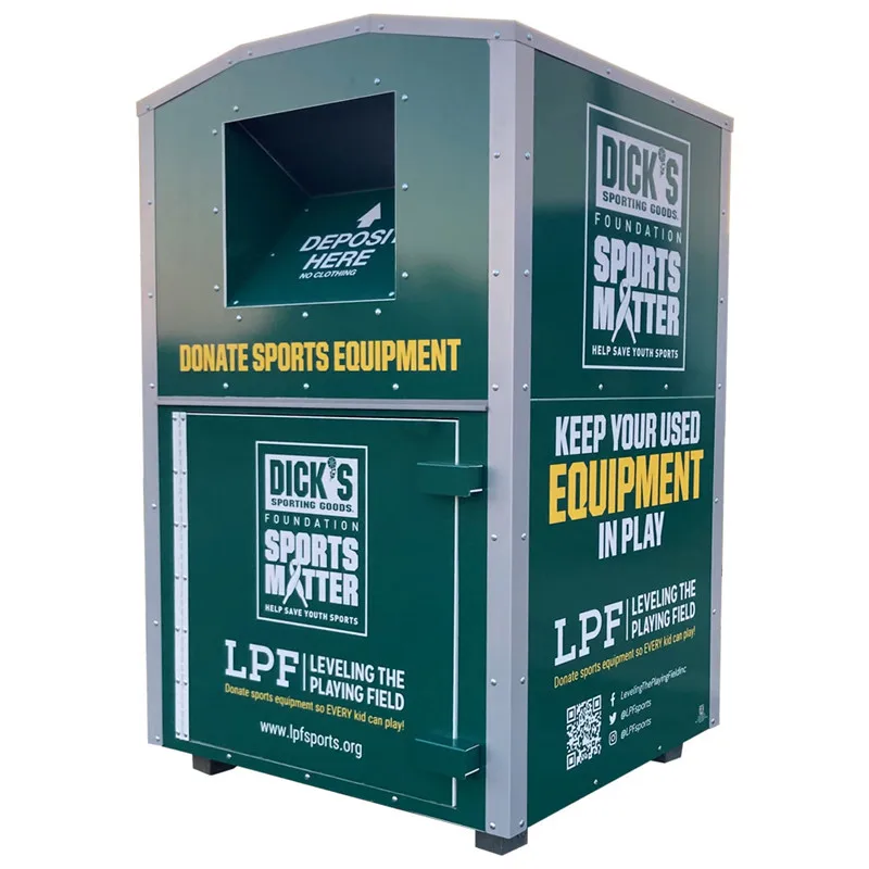 outdoor galvanized steel shoes clothes donation drop bin church charity clothes donation box metal used clothing recycling bins