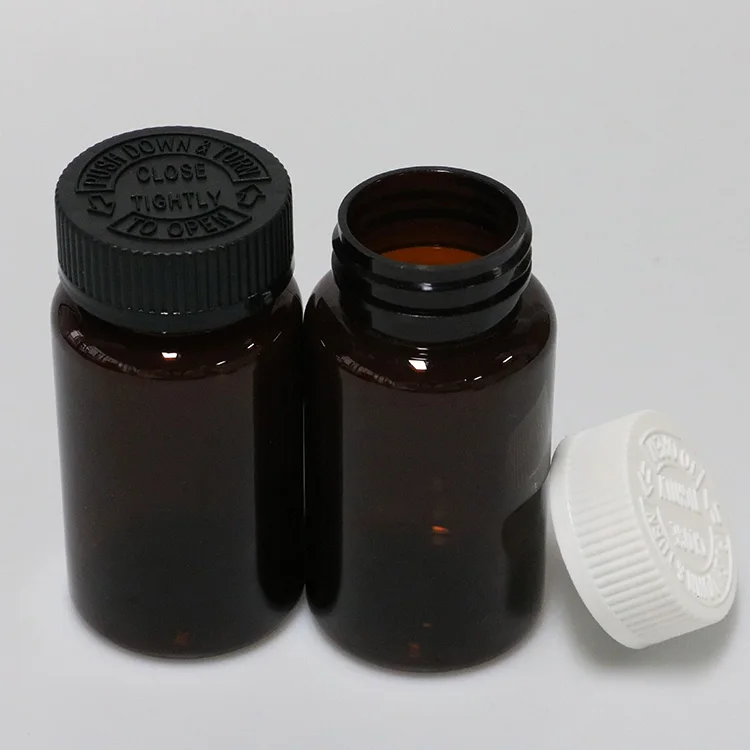 high light high quality food and pharma grand candy and gum bottle 100ml 100cc 3.5oz screw child safe top