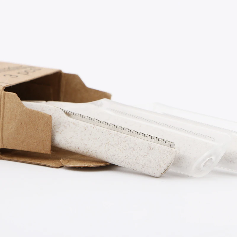 OEM Eco- Friendly Biodegradable  Handle Wheat Straw Facial Hair Remover Eyebrow Razo