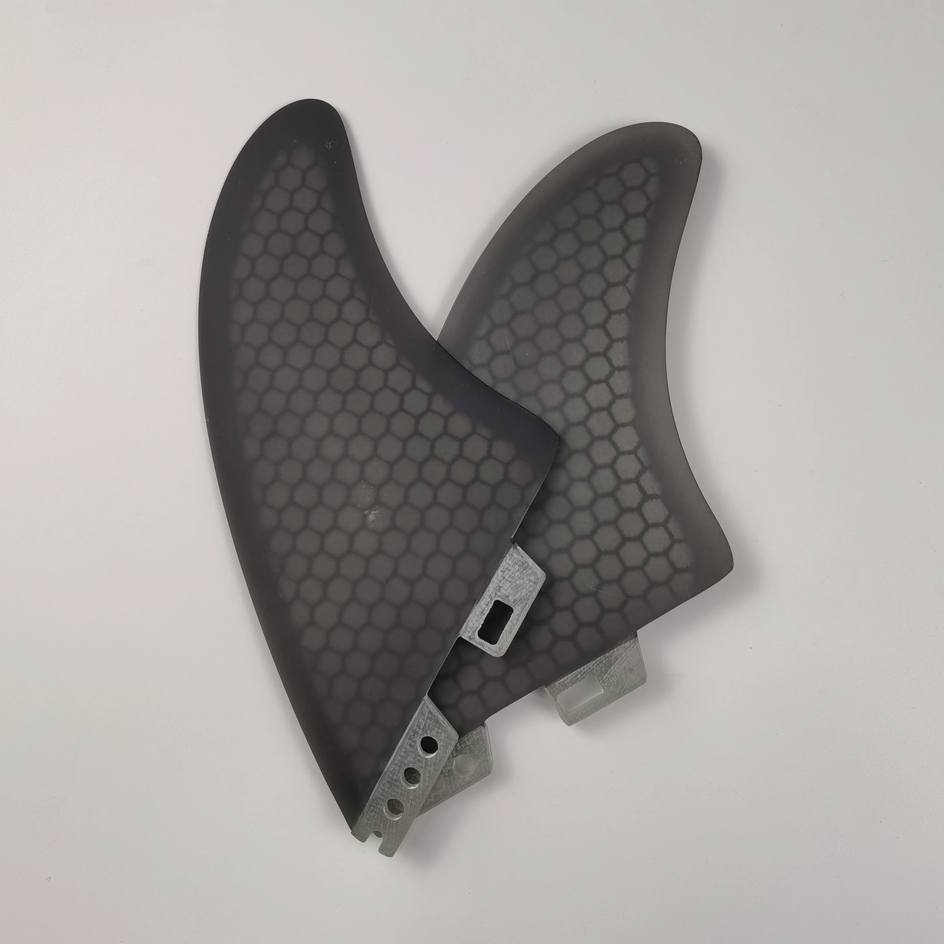 OEM ODM Acceptable Double Tabs Fiberglass Honeycomb Core Dual Tab Surfboard Fins Surf Keel Twin fin Set for surfing