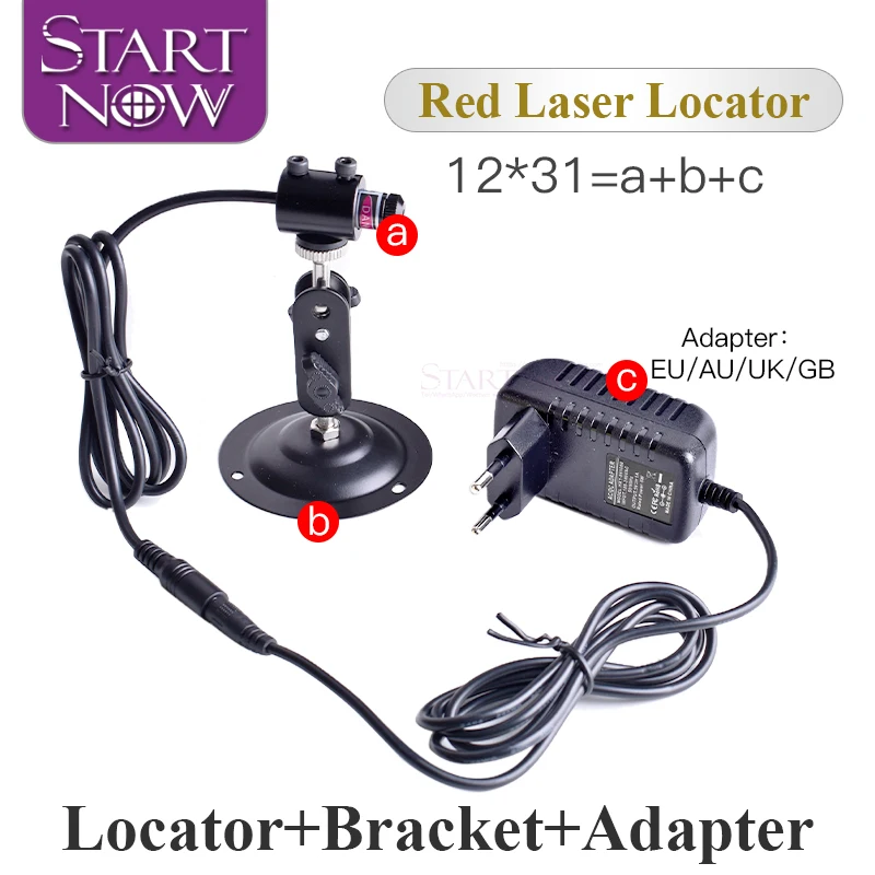 Set 12*31 With Holder & EU AU UK Power Adapter Laser Red Light Positioning Adjustable Infrared Beam Diode Module Laser Machine