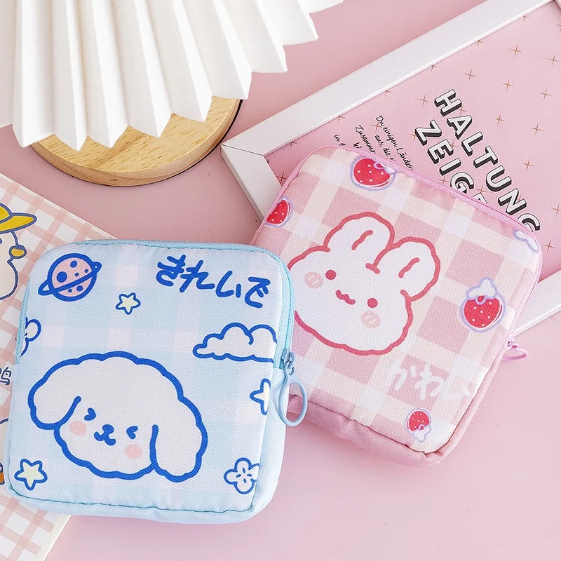 Girls Cartoon Physiological Period Tampon Organiser Bag Korean Cute Bear Mini Capacity Sanitary Napkin Storage Bags