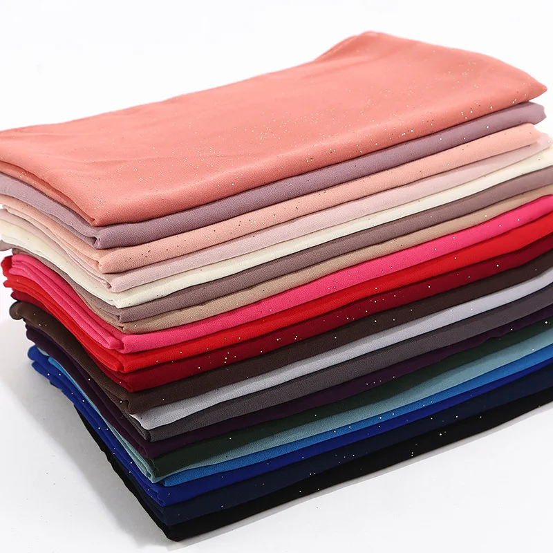 New candy color monochrome gold pink scarf pearl Chiffon scarf from Malaysia