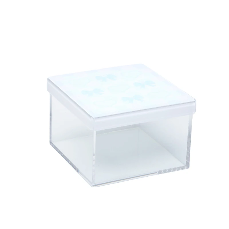 Square Clear With Printing  Decorative Acrylic Box  Acrylic Storage Box With Lid Clear Gift Box  For Office And Home