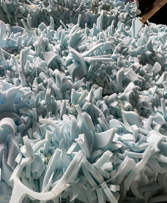 No skin  blue shoes foam  and mixed color Furniture PU  Foam Scraps  Re-bond for mattress, Sofa, cushion