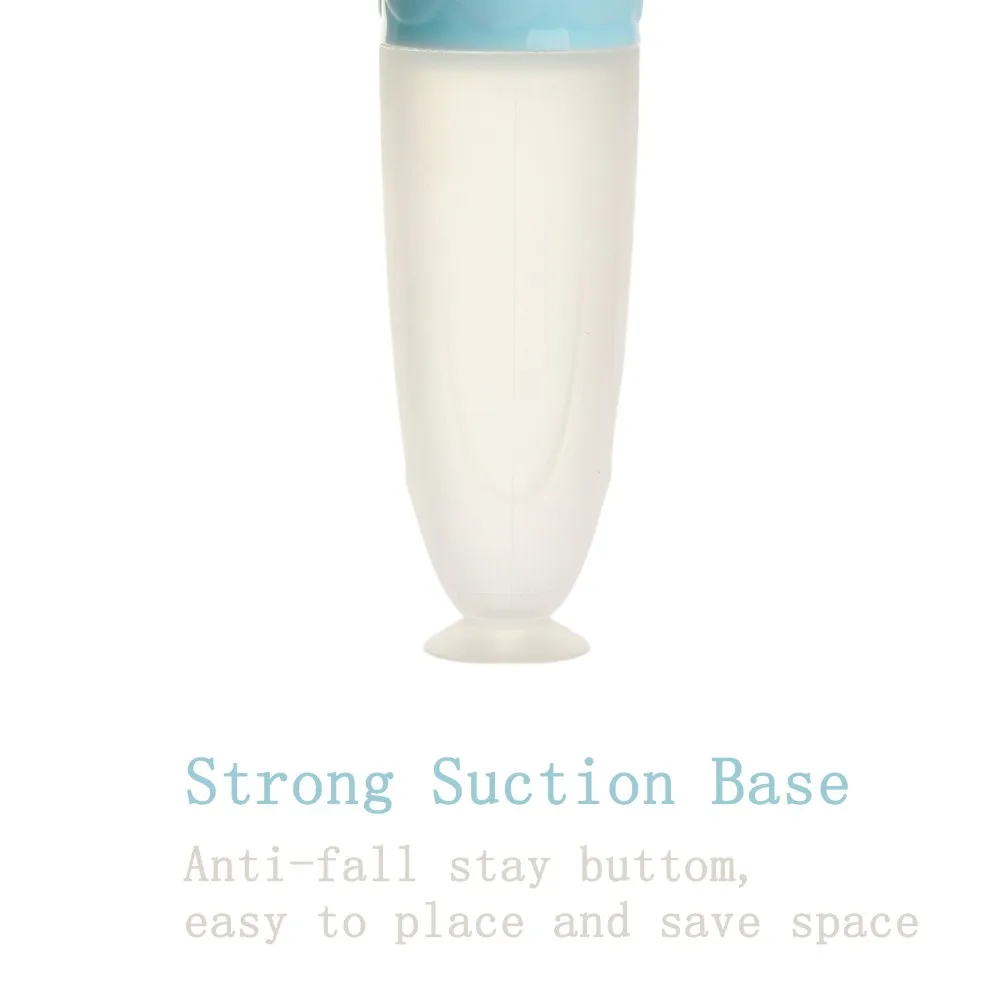 High Quality Babies Kids Squeeze Feeder Silicone Bottle Feeding Dispensing Spoon with Non-slip Sucker