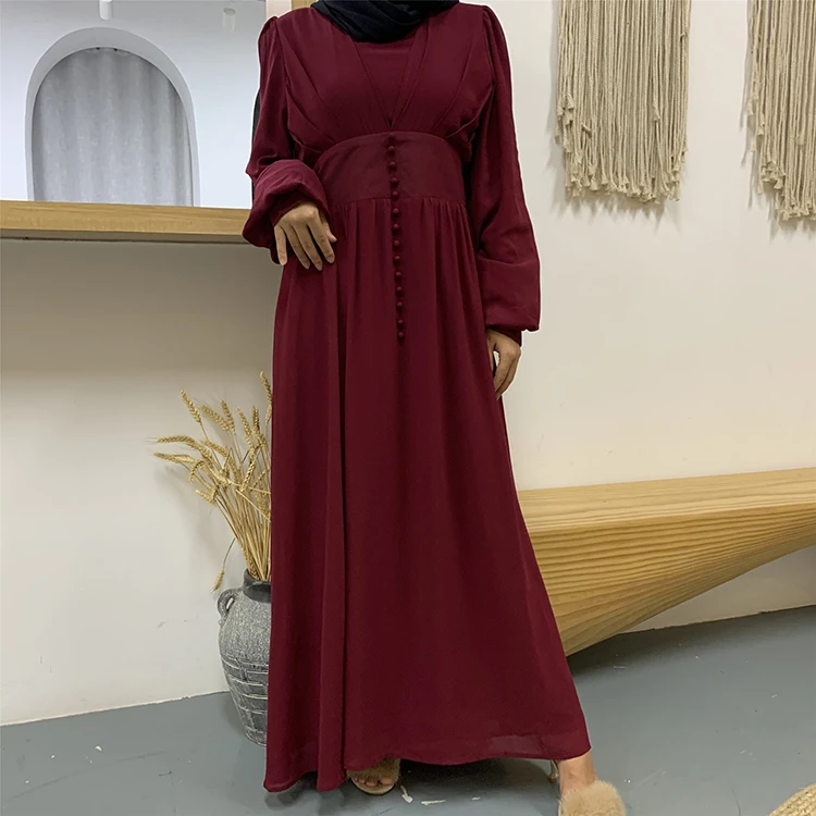 Hot selling long dress muslim islamic clothing chiffon fabric maxi dress ladies muslim women dress