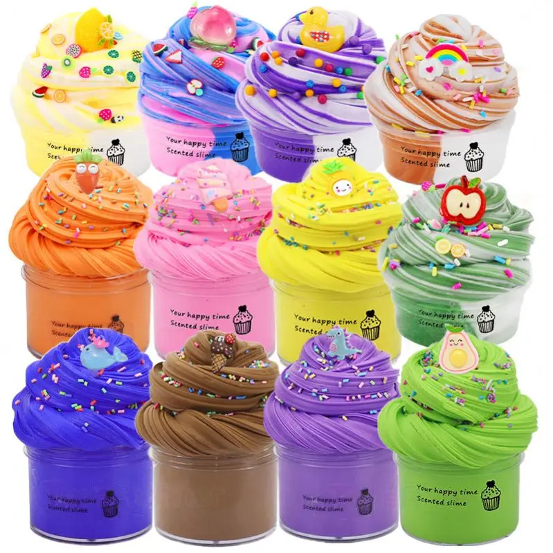 2020 New Hot Selling Slime Toy Set Soft Color EN71 Kids Cotton Mud Foam Cotton Clay Fluffy Slime polymer dry clay