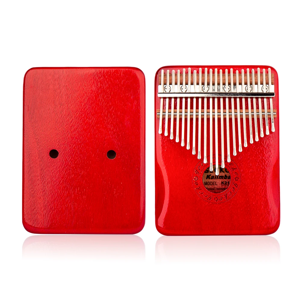 GECKO K21MR Thumb Piano for Kids 21 Keys C Tone Red Kalimba Okoume Wood Low Price Great for Beginners-Wholesale