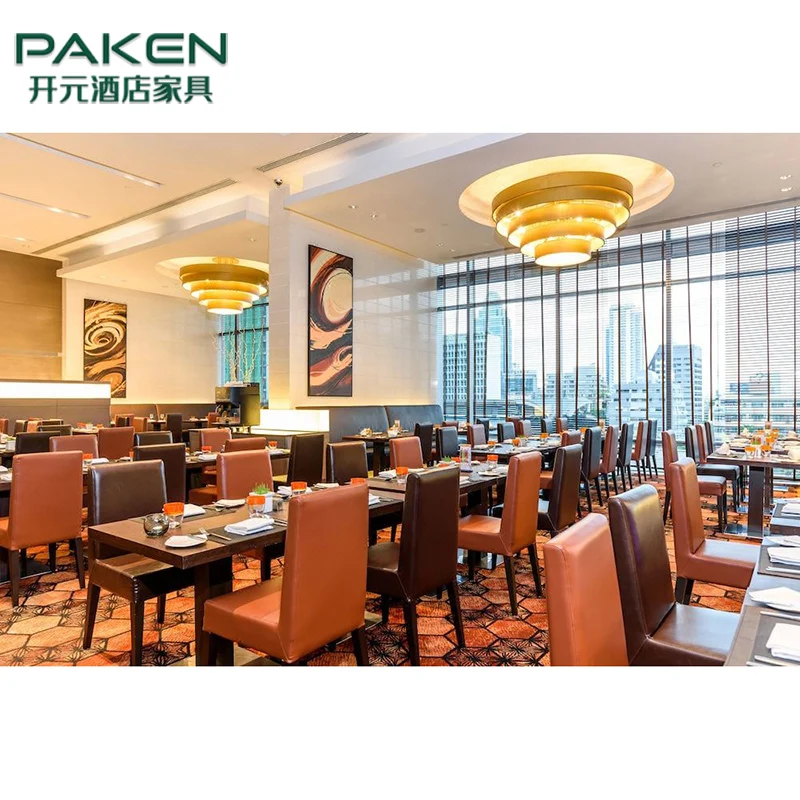 High-End Commercial Hotel Restaurant Table And Chairs Wood Restaurant Furniture Set