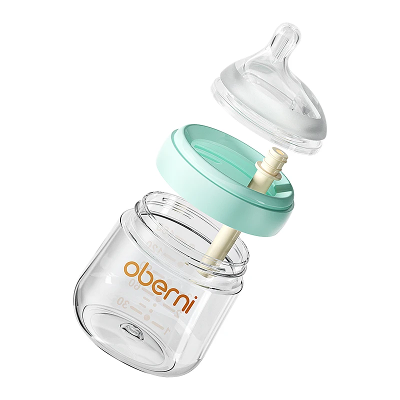 0-6 Months Baby Bottles, Safe and Bpa-free Glass Imported Baby Feeding Glass Bottle Set Nanobebe Full Set of Baby Bottles 3pcs
