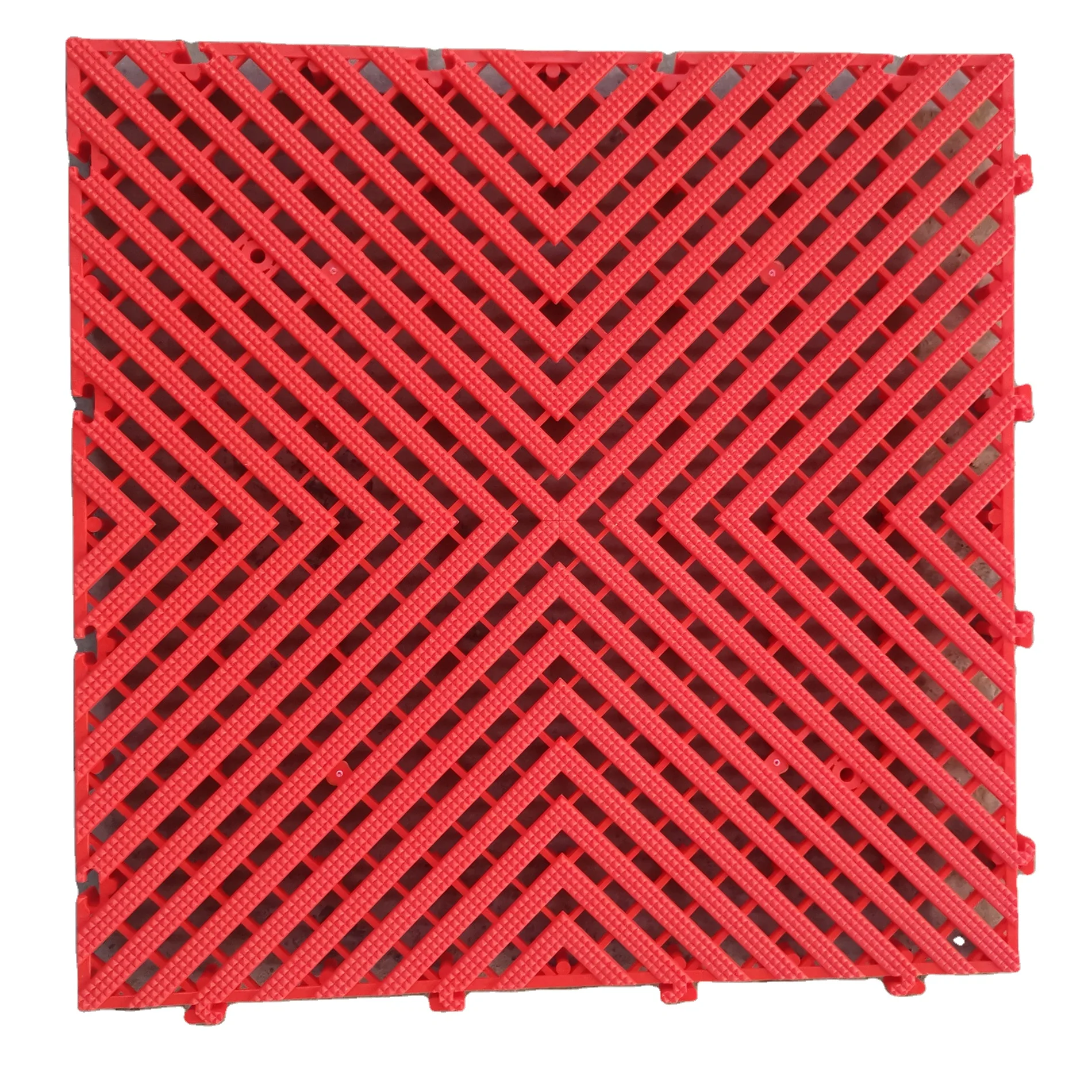 2024 best selling PP garage floor tile in interlocking plastic grid floor car wash flooring