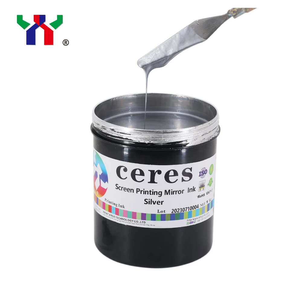 Ceres HOT SALE screen printing Mirror Ink Silver for glass, plastic(PVC, CC, PET, PMMA)transparent sheets