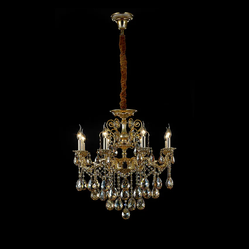 2020 Crystal ball wrought iron black glass chandelier