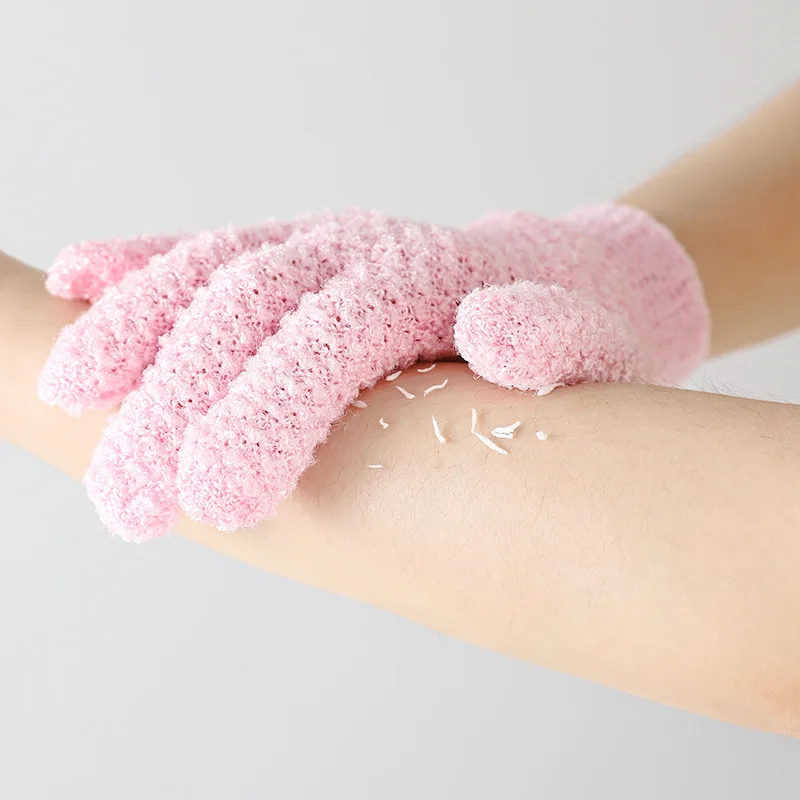 Custom Logo Bath Exfoliating Glove Hygienic Bath Shower Bamboo Glove